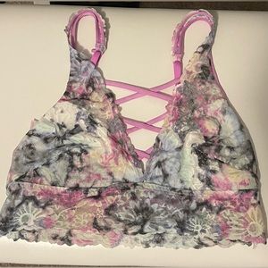 Lace floral print bralette size small